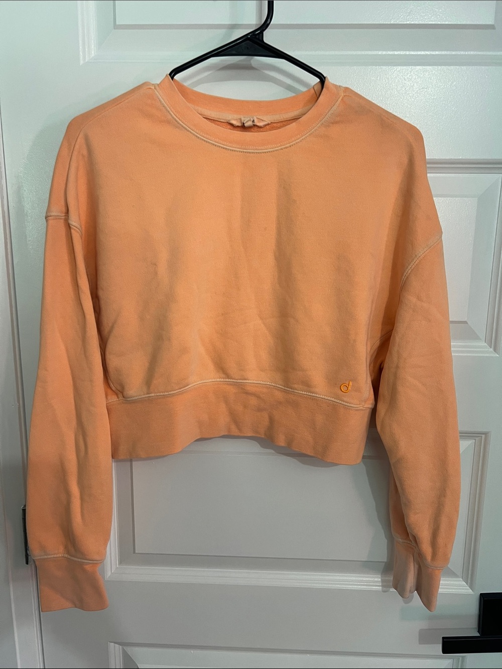 Defrost Cropped Crewneck Sweatshirt in Bright Peach